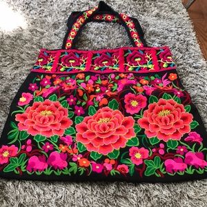 Beautiful large embroidered tote